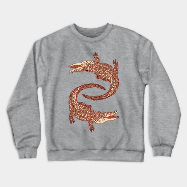Crocodiles (Calm Beige and Gray Palette) Crewneck Sweatshirt by illucalliart